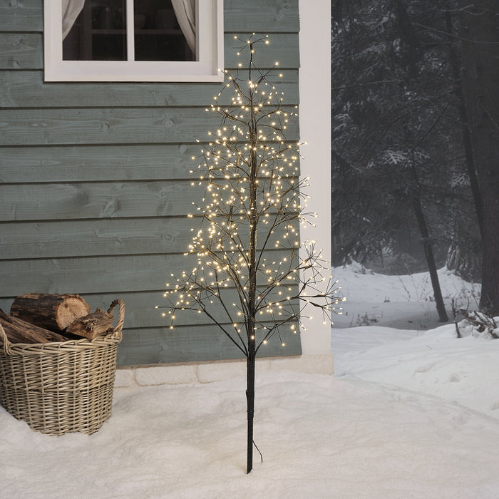 1.2m Black Starburst LED Twig Christmas Tree