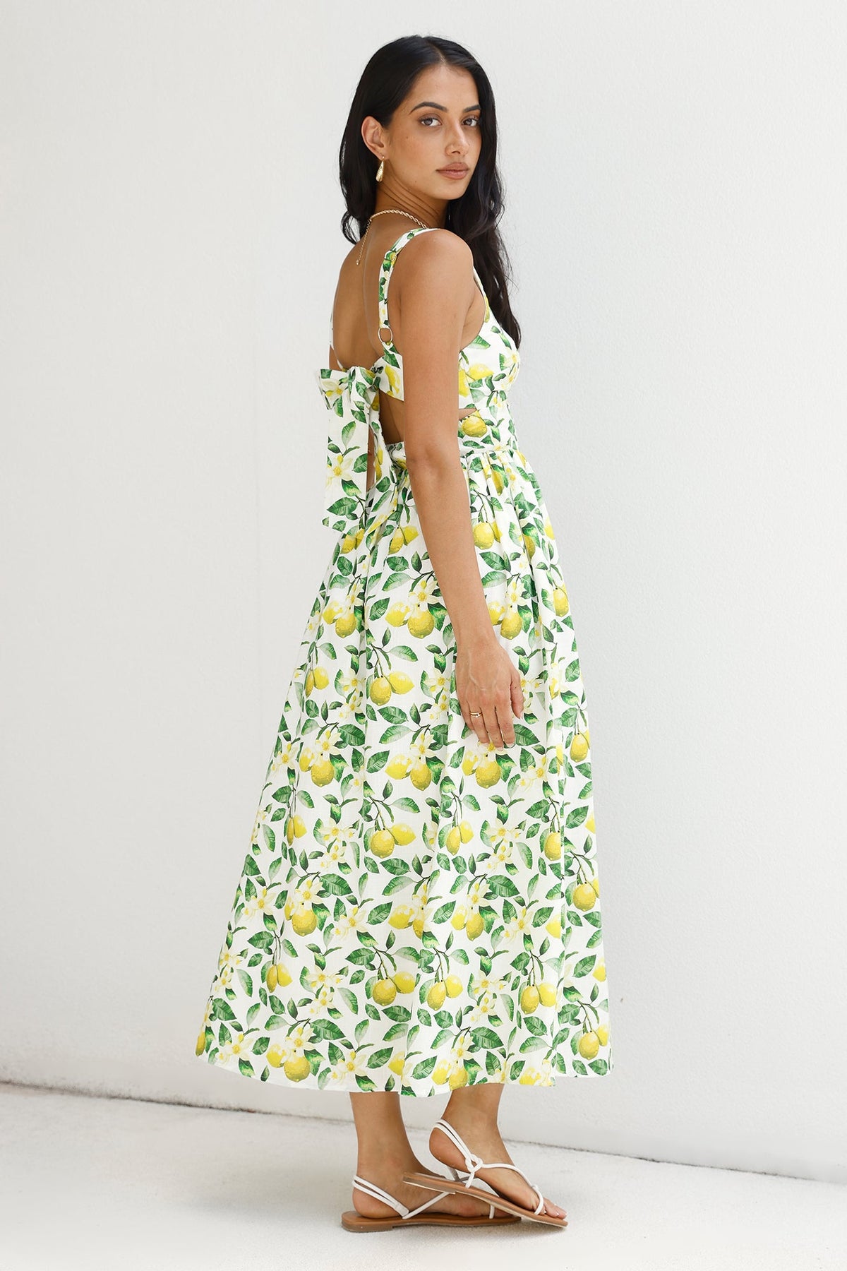 Under The Lemon Tree Midi Dress Print
