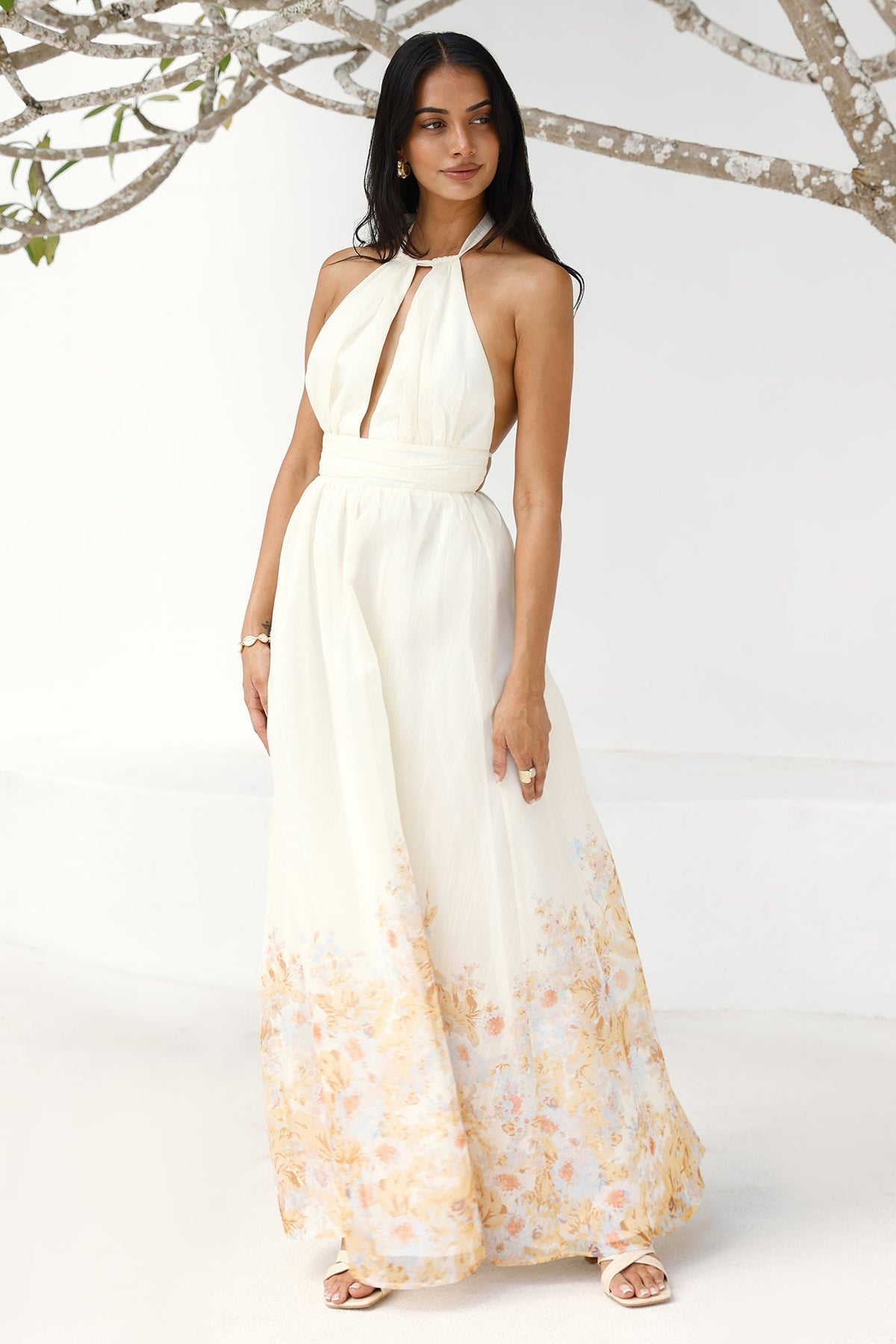 The Meadow’s Secret Halter Maxi Dress Yellow