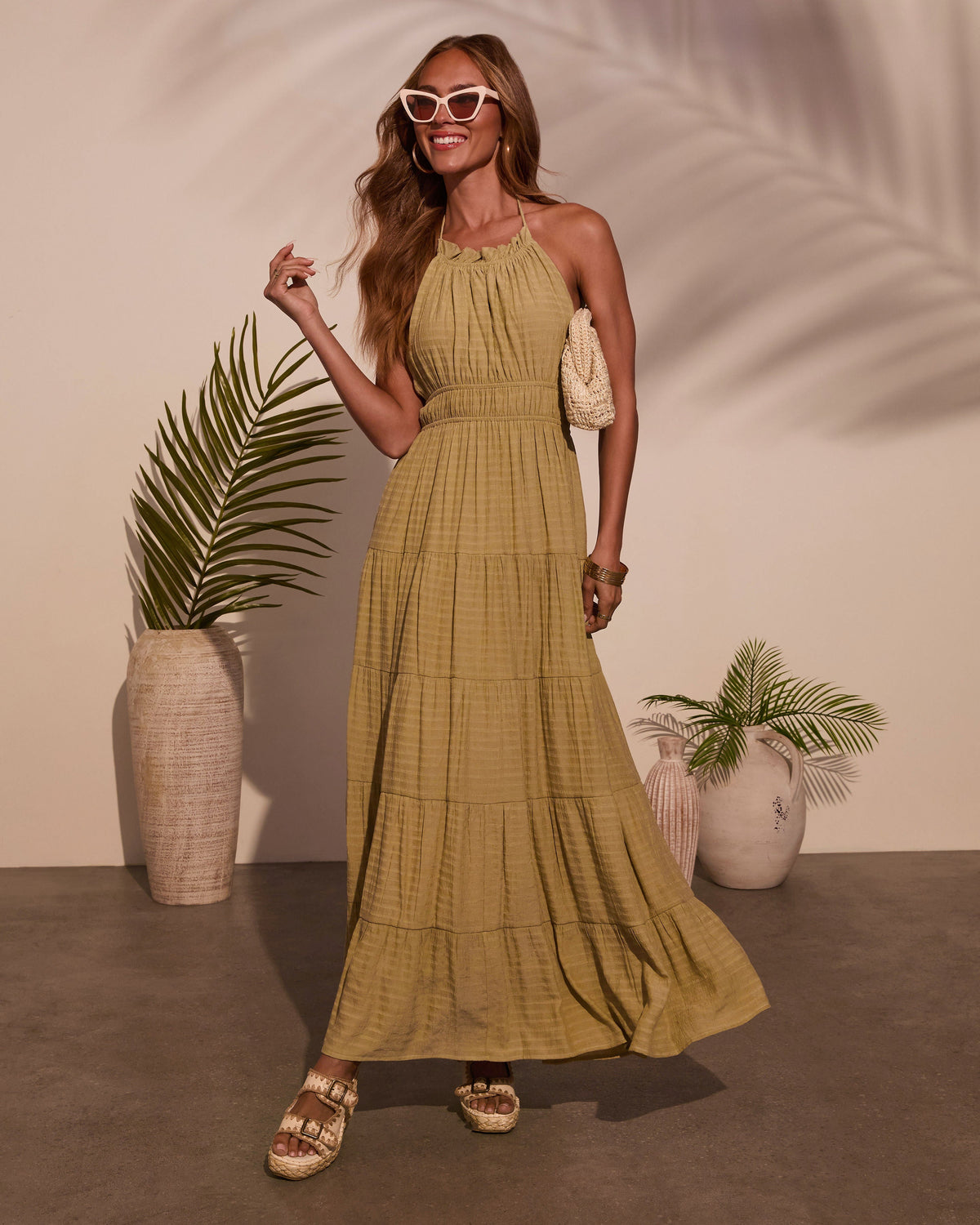 Good Timer Halter A Line Maxi Dress
