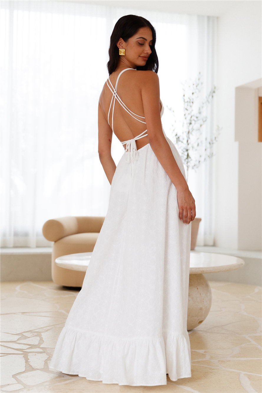 Crystal Clarity Maxi Dress White