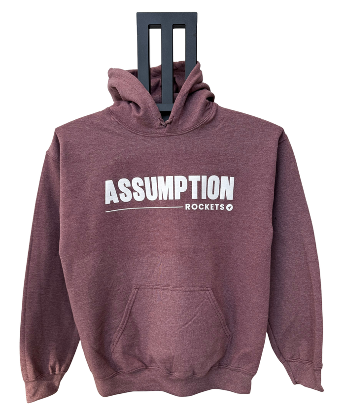 Hoodie - Heathered Maroon - Assumption Rockets