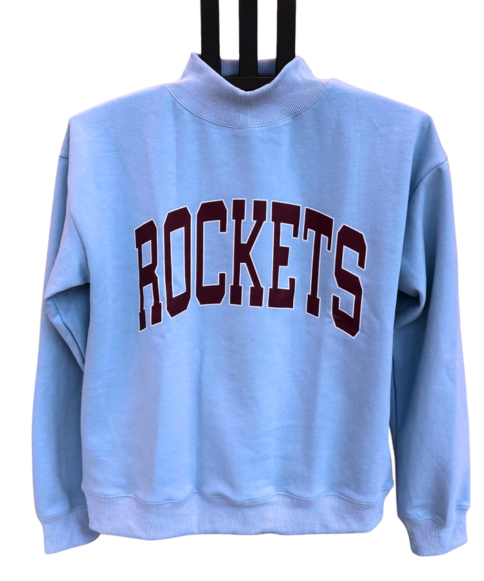 Mock Neck Sweatshirt - Light Blue
