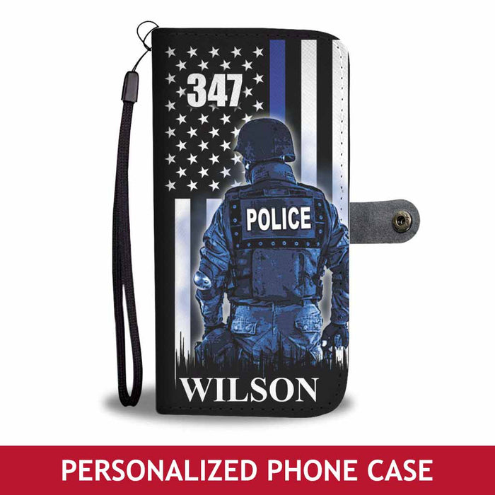 Personalized Phone Case Wallet - Police