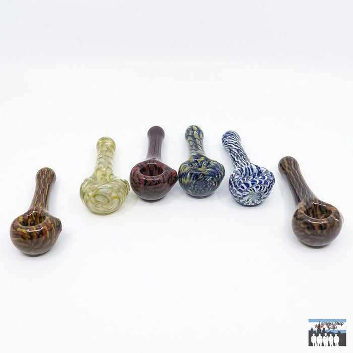 Handcrafted Glass Coil Spoons: Sugar Mattys, Artistic Craftsmanship, Intricate Coil Patterns, Vibrant Colors, High-Quality Glass, Heat-Resistant, Durable, Comfortable Size, Ease of Use, Portable, Assorted Colors, Multiple Combinations, Suit Any Style, Smooth Smoking, Consistent Satisfying Experience.