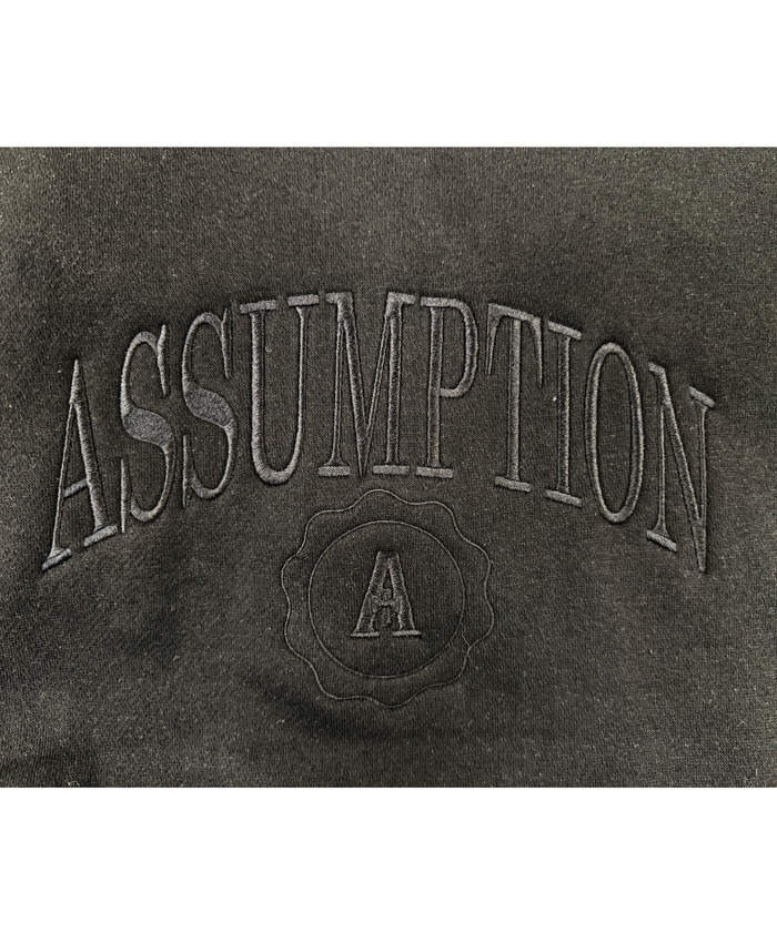 Sweatshirt - Crew Neck - Black - Embroidered Assumption