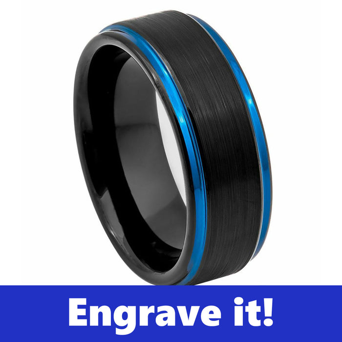 Thin Blue Line 8mm Dual Tone Ring