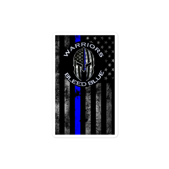 Warriors Bleed Blue - Thin Blue Line Sticker - GL2