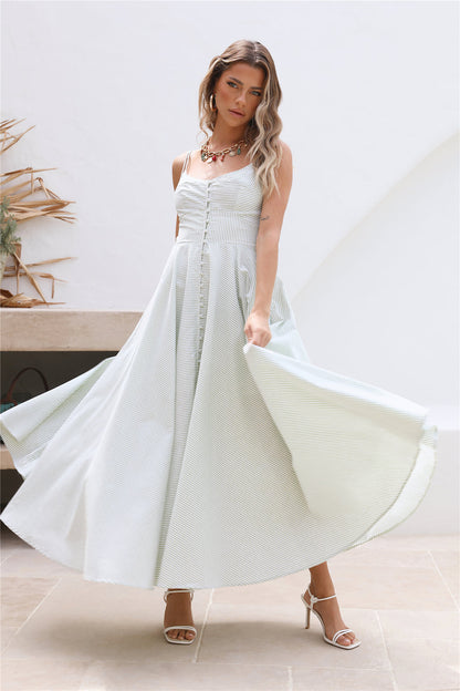 Rising Moon Maxi Dress Green
