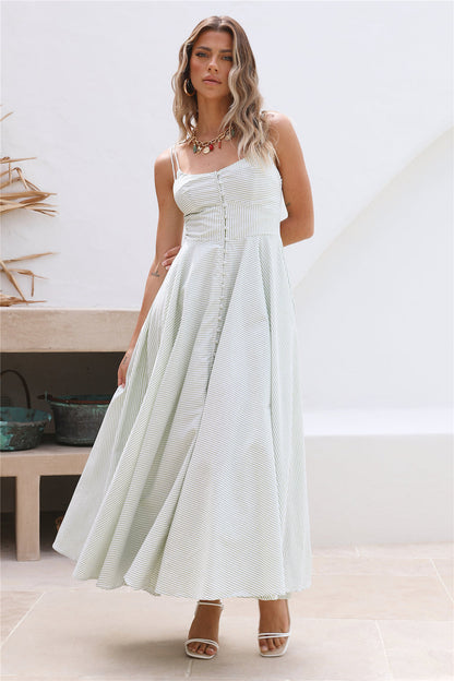 Rising Moon Maxi Dress Green