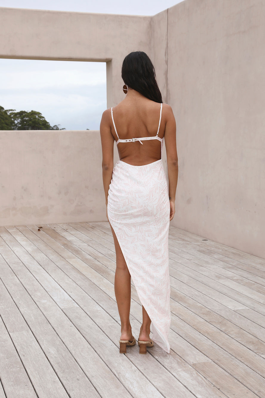 HELLO MOLLY White Sand Oasis Maxi Dress Pink