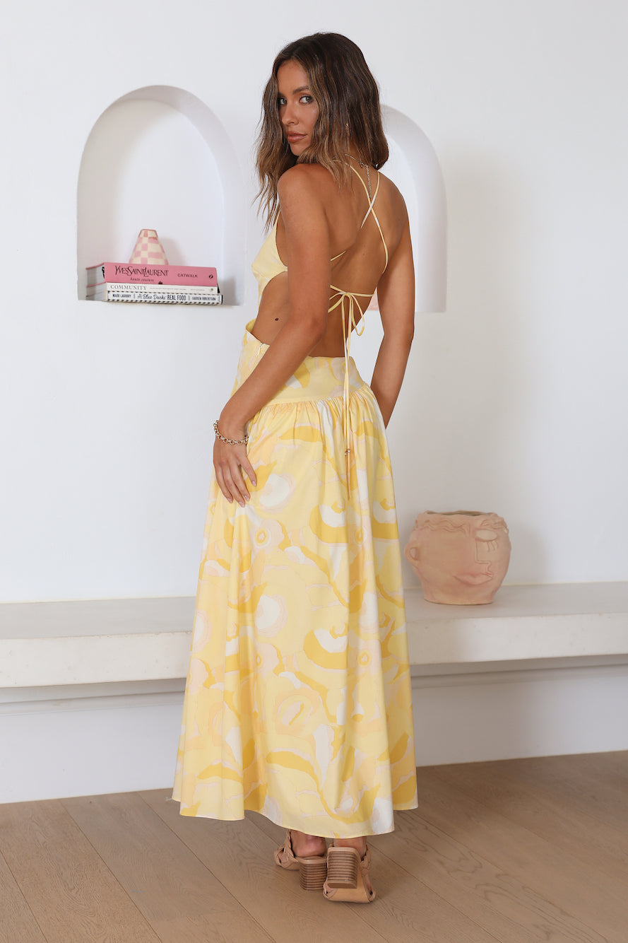 Haze Glow Maxi Dress Yellow