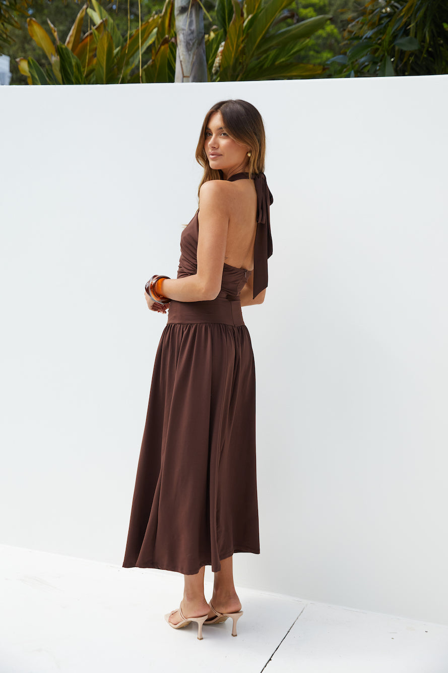 Mocha Moments Maxi Dress Brown