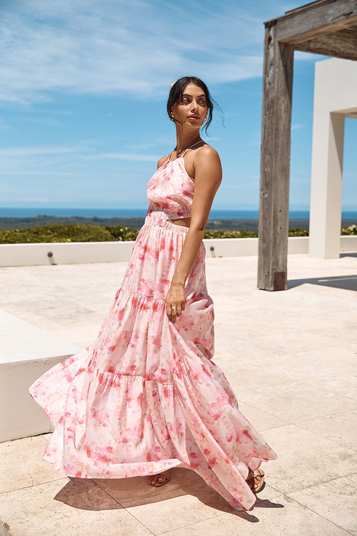 Sunset Soiree Maxi Dress Pink