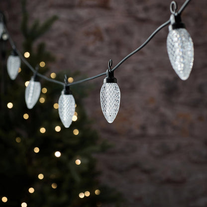 10 Warm White Pinecone Outdoor Plug In String Lights