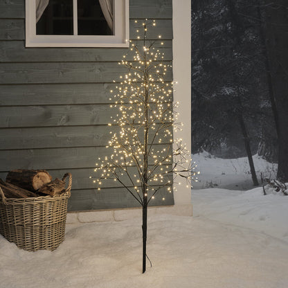 1.2m Black Starburst LED Twig Christmas Tree