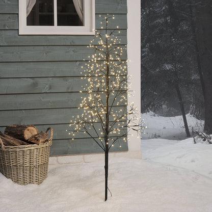 1.2m Black Starburst LED Twig Christmas Tree