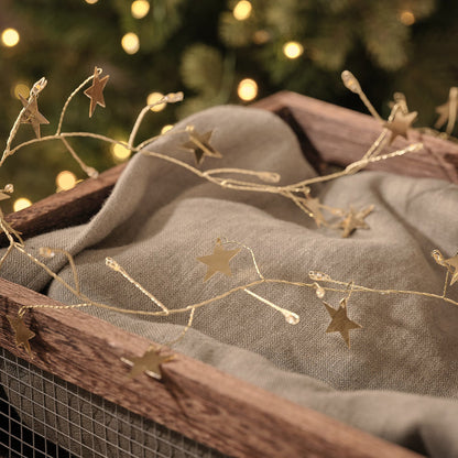 1.5m Gold Star Cluster Micro Light Garland