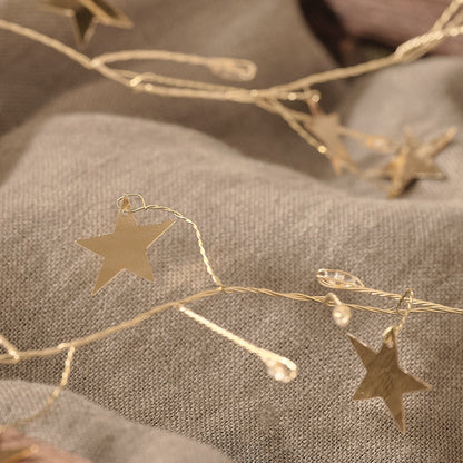 1.5m Gold Star Cluster Micro Light Garland