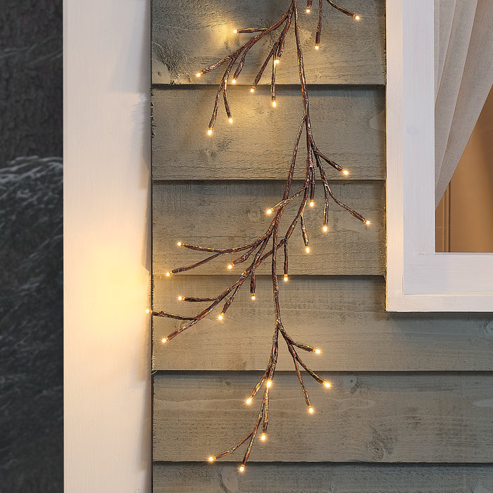 1.5m Pre Lit Gold Branch Outdoor Garland