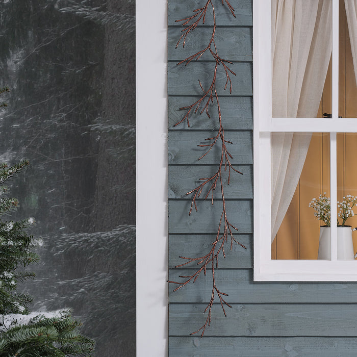 1.5m Pre Lit Gold Branch Outdoor Garland