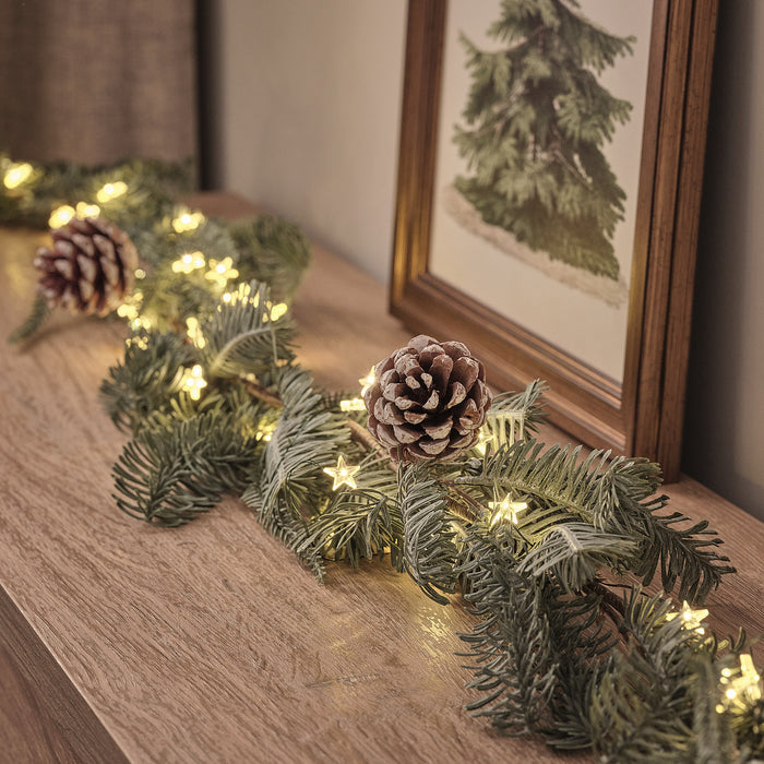 1.5m Pre Lit Once Upon a Star Christmas Garland