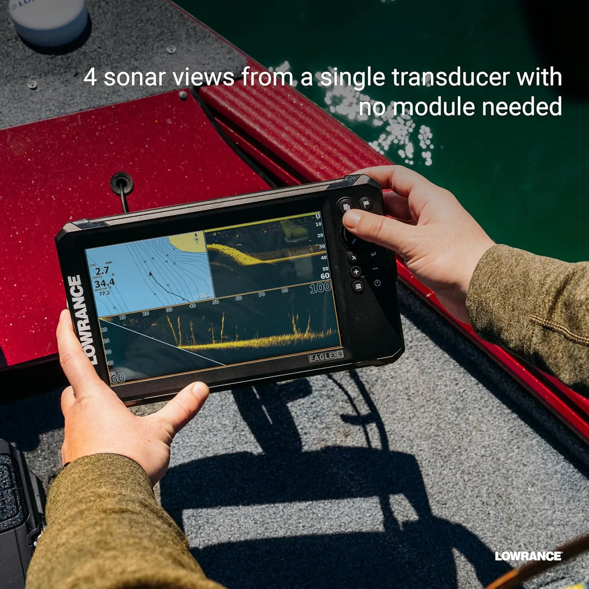 Lowrance Eagle Eye 9″ Fish Finder — Live Sonar + C-MAP™ US Inland Charts Included