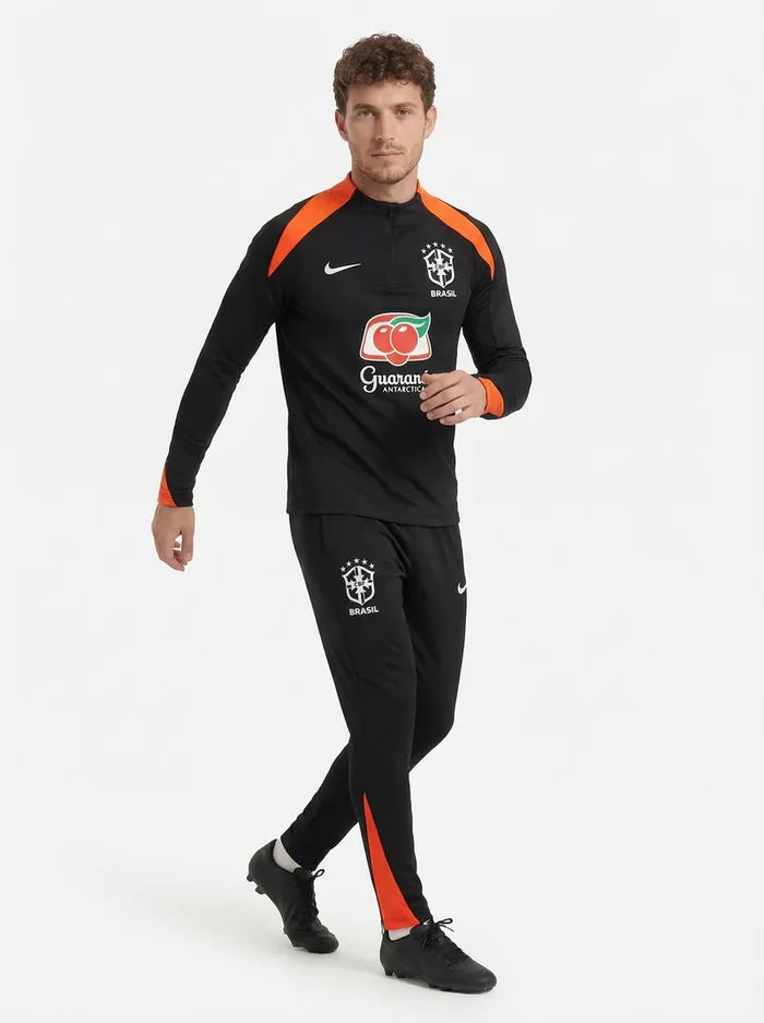 2025/2026 BRAZIL BLACK AND ORANGE TRACKSUIT