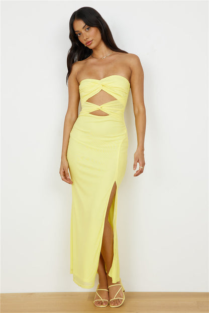 Josephine Strapless Maxi Dress Yellow