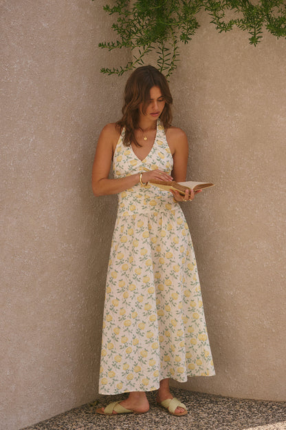 Limoncello Halter Maxi Dress Yellow