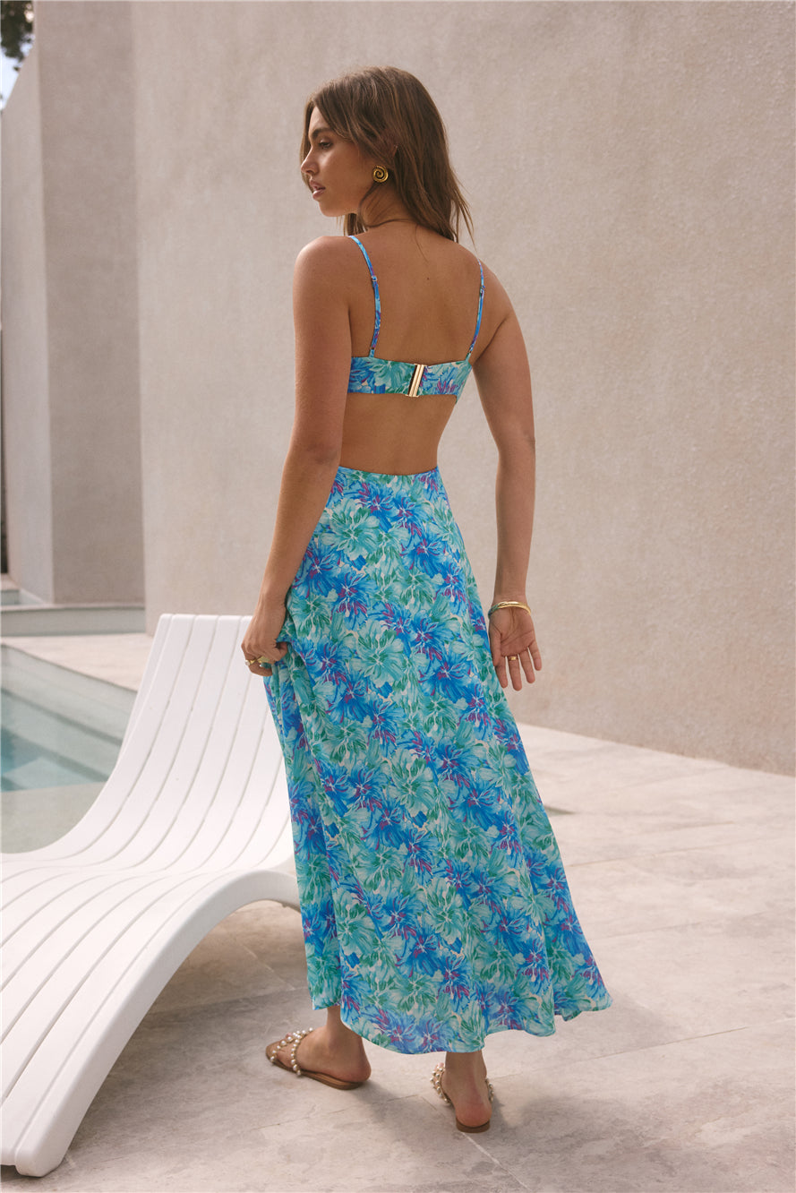 FORTUNATE ONE Serena Maxi Dress Blue