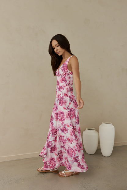 Sunset Palette Maxi Dress Pink