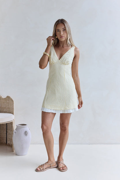 Picnic Perfect Mini Dress Yellow