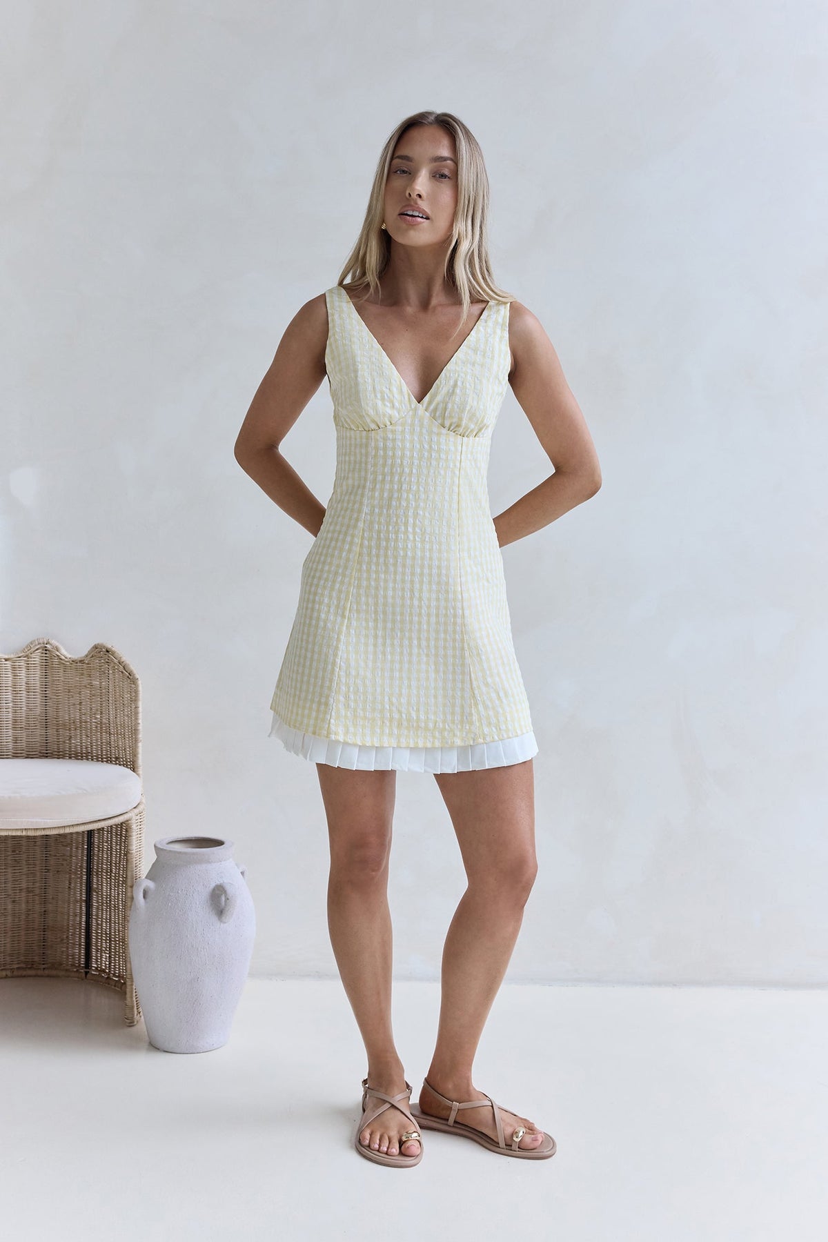 Picnic Perfect Mini Dress Yellow