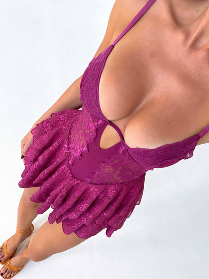 Grazie Mini Dress Plum