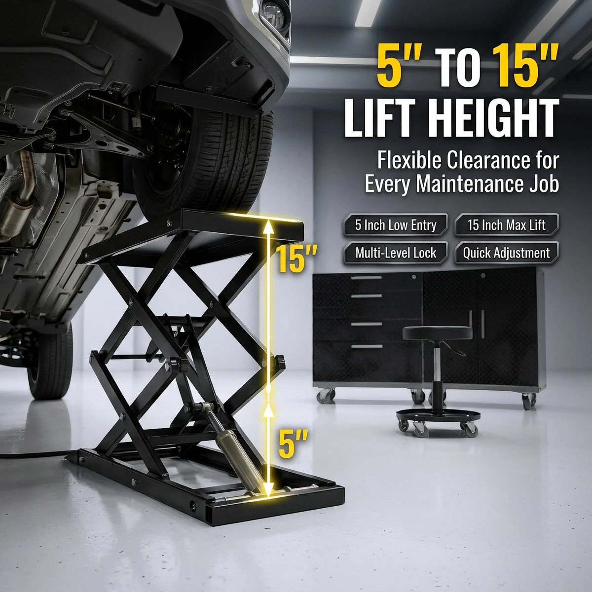 Hydraulic Underbody Access Car Lift with Ramp – Set of 2 (Left & Right)