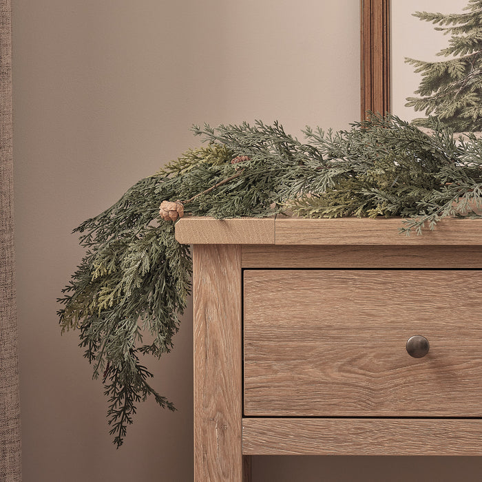 2m Pre Lit Christmas Conifer & Pinecone Outdoor Garland