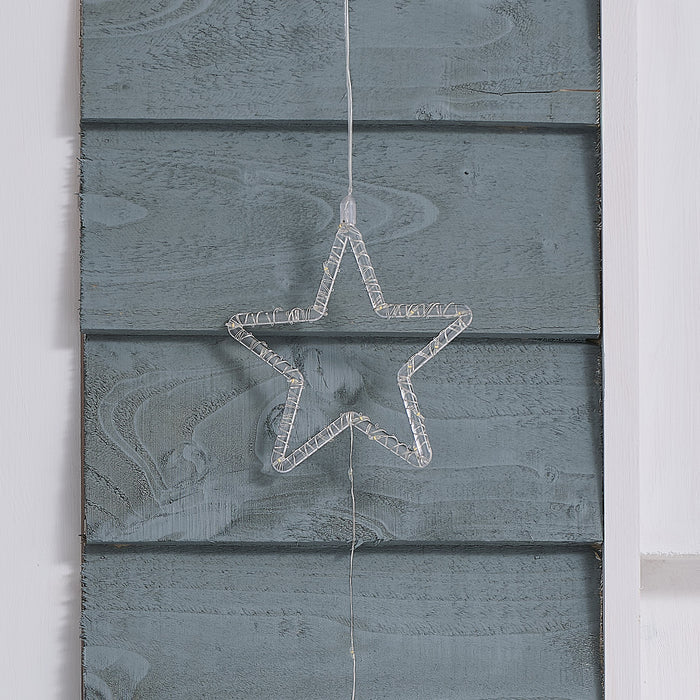 3 Hanging Outdoor Light Up Acrylic Stars