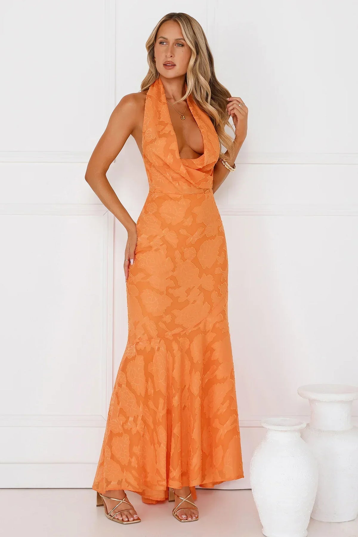 Garden Gems Halter Maxi Dress