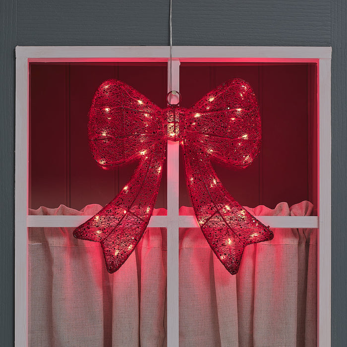 35cm Red Christmas Bow Light