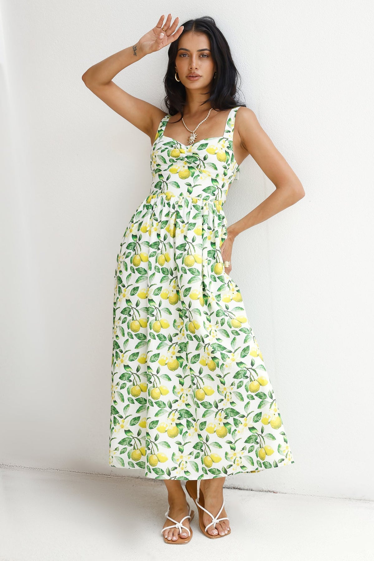 Under The Lemon Tree Midi Dress Print