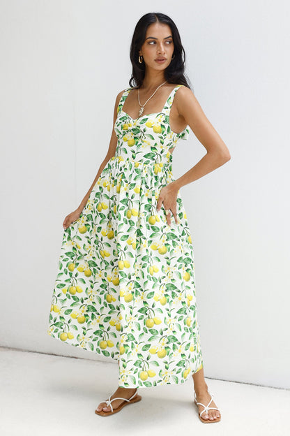 Under The Lemon Tree Midi Dress Print