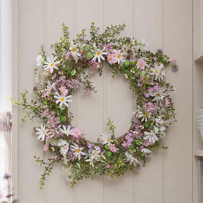 50cm Pre Lit Daisy Dreams Wreath