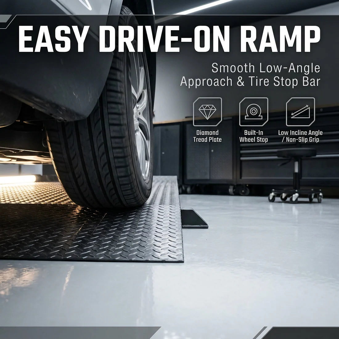 Hydraulic Underbody Access Car Lift with Ramp – Set of 2 (Left & Right)