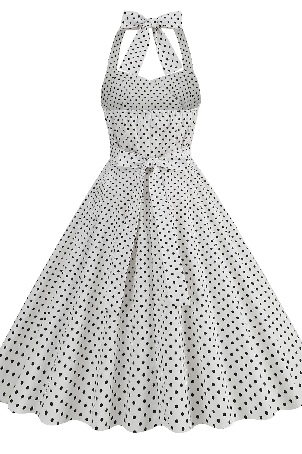 Halter Red Polk Dots Swing Dress