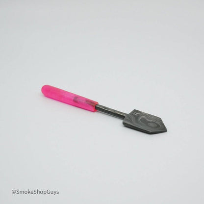 Ergonomic Dab Tool: 710 Dabbers Damascus Shovel, Premium Quality, Unique Steel Pattern, Precision Handling, Scooping Applying Concentrates, Durable High-Quality Material, Long-Lasting Performance, Comfortable Grip, Control, Portable Size, At-Home On-the-Go.