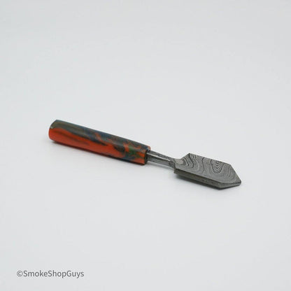 Portable Dab Tool: 710 Dabbers Damascus Shovel, Premium Quality, Unique Steel Pattern, Precision Handling, Scooping Applying Concentrates, Durable High-Quality Material, Long-Lasting Performance, Ergonomic Grip, Comfortable Control, Ideal for At-Home On-the-Go.