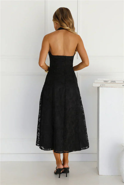 Disco Daze Halter Midi Dress