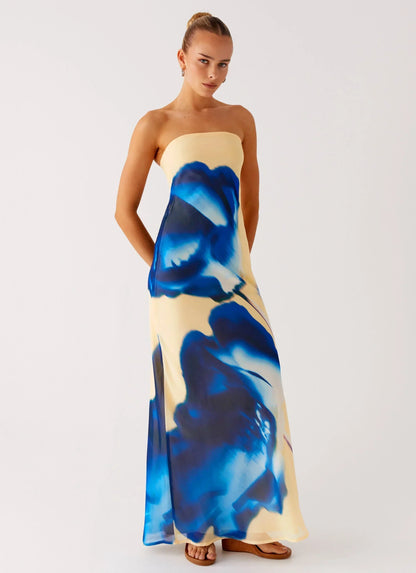 So You Say Strapless Maxi Dress - Heirloom Floral