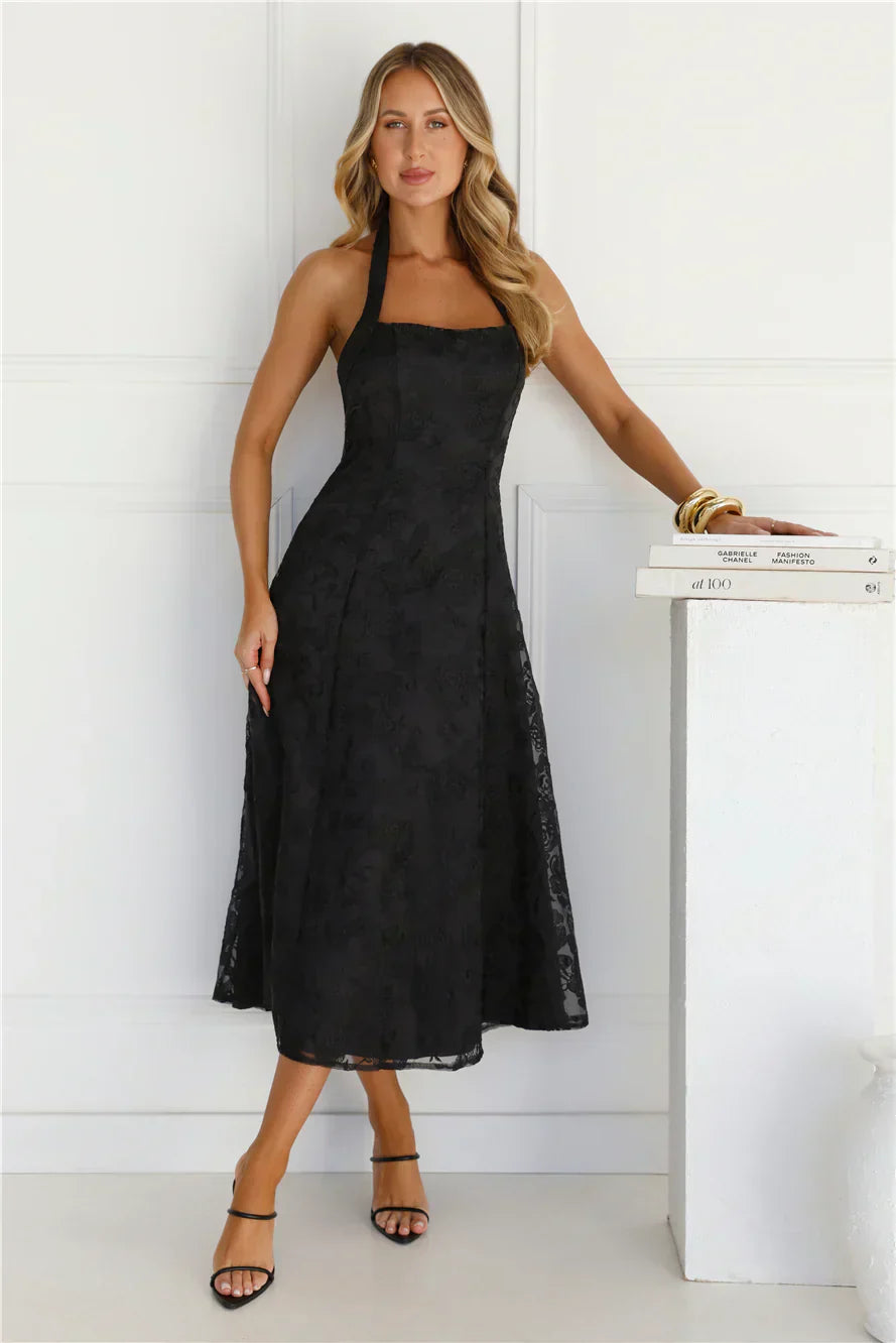 Disco Daze Halter Midi Dress